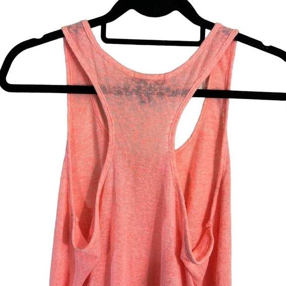 Aqua Orange Pink Tank Top Knit Blouse Racerback Sleeveless Lightweight Thin - Picture 3 of 5